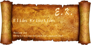 Eliás Krisztián névjegykártya
